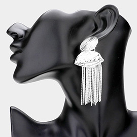 Abstract Metal Chain Fringe Dangle Earrings