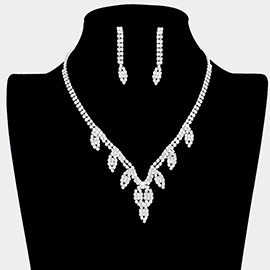 Rhinestone Pave Marquise Accented Necklace