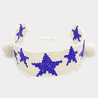 Beaded Star Tassel Pull Tie Cinch Bracelet