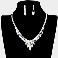 Marquise Stone Accented Rhinestone Necklace