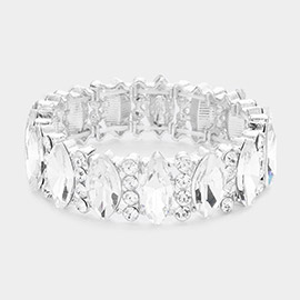 Marquise Stone Accented Stretch Evening Bracelet