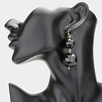 Double Disco Ball Link Dangle Earrings