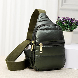 Solid Puffer Mini Sling Bag