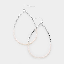 Beaded Open Teardrop Dangle Earrings