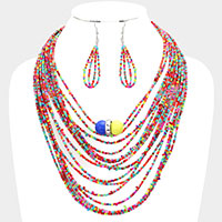 Seed Beaded Bib Necklace