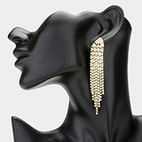 Rhinestone Fringe Dangle Evening Earrings