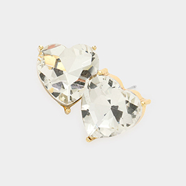 Heart Stone Evening Stud Earrings