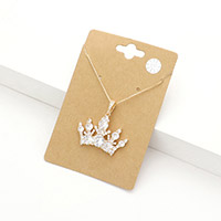 CZ Crown Pendant Necklace