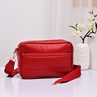 Solid Rectangle Puffer Crossbody Bag