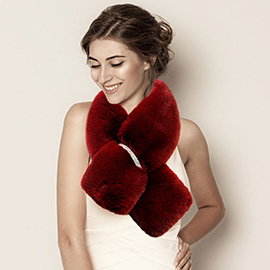 Faux Fur Bling Pull Through Scarf