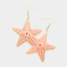 Thread Wrapped Star Dangle Earrings