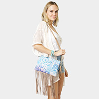 Dream Catcher Print Tassel Wristlet Clutch / Crossbody Bag