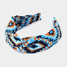 Aztec Patterned Twisted Headband