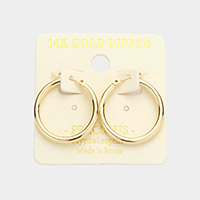 14K Gold Dipped Metal Hoop Pin Catch Earrings