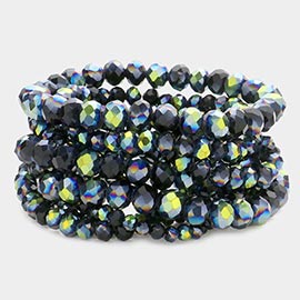 9PCS - Faceted Bead Stretch Bracelets