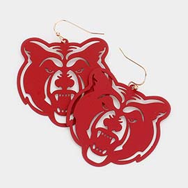 Cut Out Bear Dangle Earrings