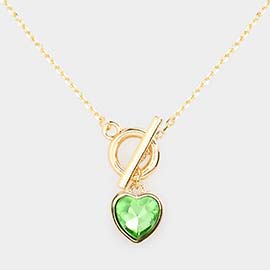 Heart Pendant Toggle Necklace