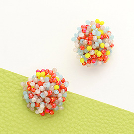 Faceted Bead Cluster Stud Earrings