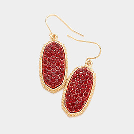 Crystal Pave Hexagon Dangle Earrings