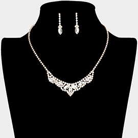 Marquise Stone Accented Rhinestone Necklace