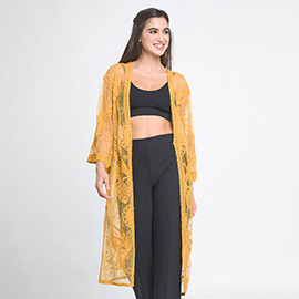 Butterfly Lace Cover Up Kimono Poncho