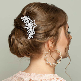 Floral Rhinestone Hair Comb