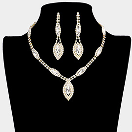 Marquise Stone Accented Rhinestone Necklace