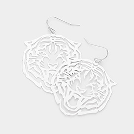 Cut Out Tiger Dangle Earrings