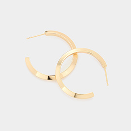 1.2 Inch Brass Metal Hoop Earrings