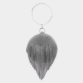 Bling Round Ball Fringe Evening Tote / Crossbody Bag