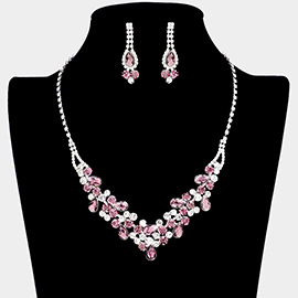 Teardrop Accented Rhinestone Necklace