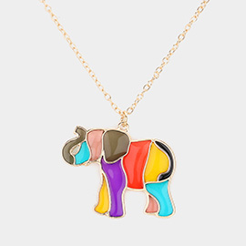 Colorful Elephant Pendant Necklace