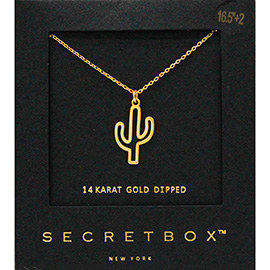 SECRET BOX_14K God Dipped Cactus Pendant Necklace