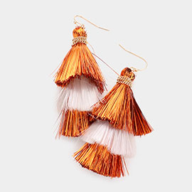 Game Day Triple Tassel Layered Dangle Earrings