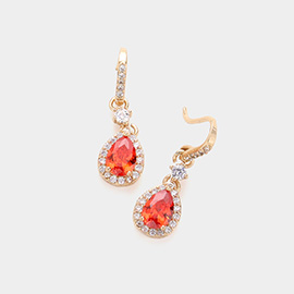 CZ Teardrop Dangle Evening Earrings