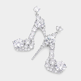 CZ Stiletto Heel Dangle Evening Earrings