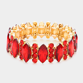 Marquise Stone Accented Stretch Evening Bracelet