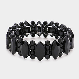 Marquise Stone Accented Stretch Evening Bracelet