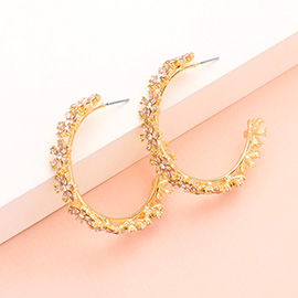 Flower Cluster Hoop Earrings