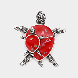 Enamel Turtle Pin Brooch