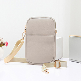 Faux Leather Rectangle Crossbody Bag