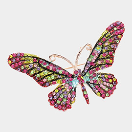 Butterfly Rhinestone Pave Brooch