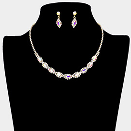 Marquise Stone Accented Rhinestone Necklace