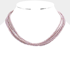 Faceted Beaded Multi Layered Necklace