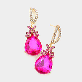 Teardrop Crystal Rhinestone Evening Earrings