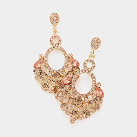 Marquise Crystal Chandelier Statement Evening Earrings