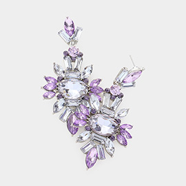 Marquise Crystal Cluster Evening Earrings