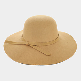 Ribbon Band Pointed Wide Brimmed Floppy Hat