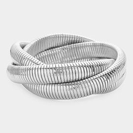 Triple Layered Metal Bangle Bracelet