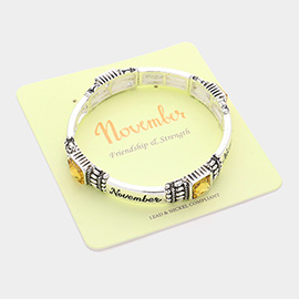 November - Birthstone Accented Stretch Bracelet